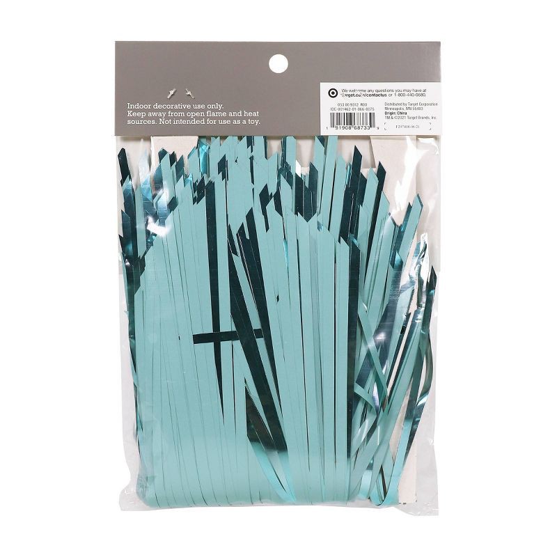 slide 2 of 3, Metallic Mix Fringe Backdrop Décor Blue - Spritz™, 1 ct