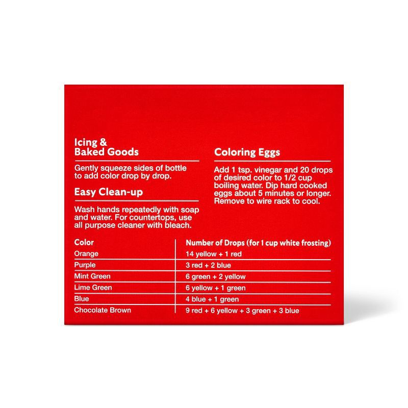 slide 4 of 4, Food Coloring & Egg Dye 4pk 1.2 fl oz - Market Pantry™, 4 ct, 1.2 fl oz