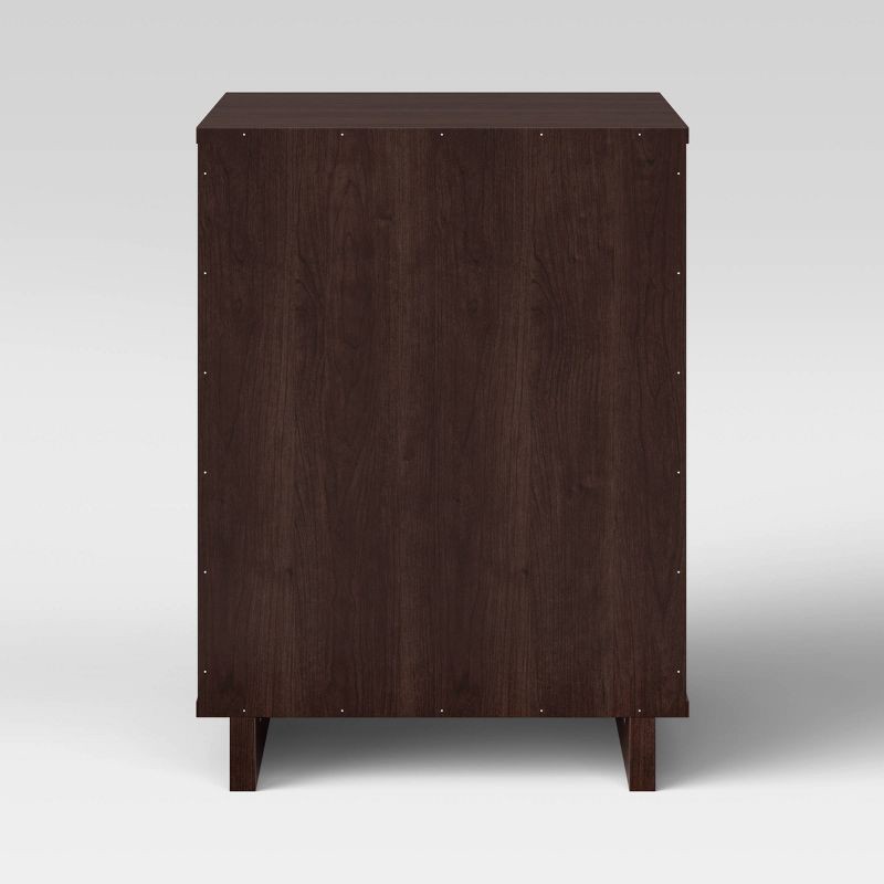 slide 5 of 8, Modern Nightstand Espresso - Room Essentials™: Laminated Particle Board Bedside Table with Storage Compartment, 1 ct