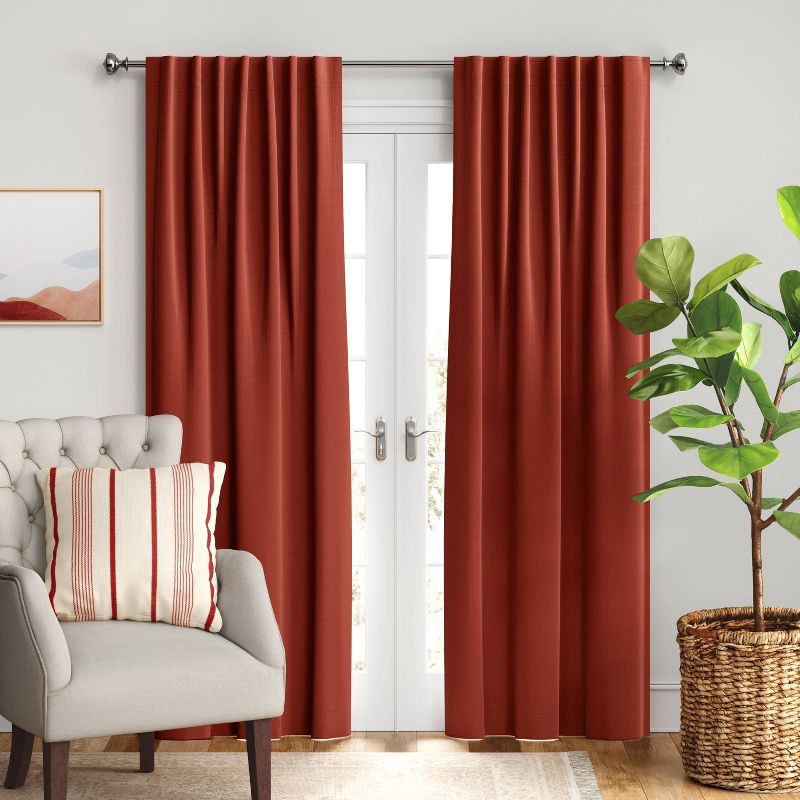 slide 2 of 4, 50"x84" Blackout Velvet Window Curtain Panel Copper - Threshold™: Recycled Polyester, Solid, Lined, OEKO-TEX Certified, 1 ct