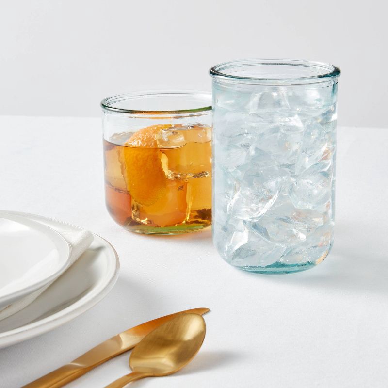 slide 2 of 4, 12pc Glass Potomac Double Old-Fashioned Assorted Tumbler Set - Threshold™: Recycled Glassware Set, Dishwasher-Safe, 12 ct