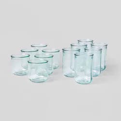 12pc Glass Potomac Double Old-Fashioned Assorted Tumbler Set - Threshold™: Recycled Glassware Set, Dishwasher-Safe