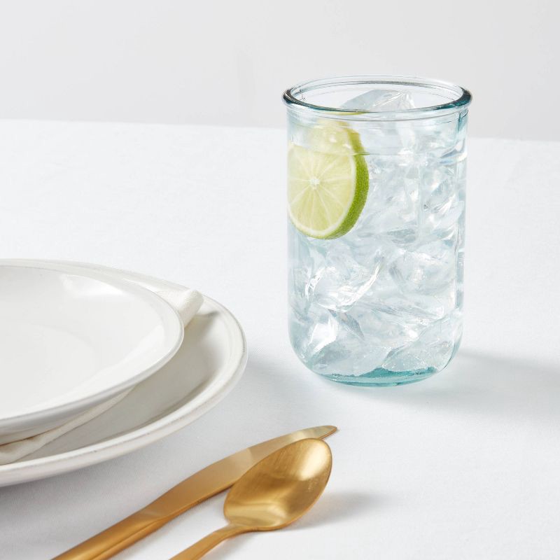 slide 2 of 3, 14oz Glass Potomac Tall Tumbler - Threshold™: Recycled Glass Drinking Cup, Dishwasher-Safe, Traditional Style, 14 oz