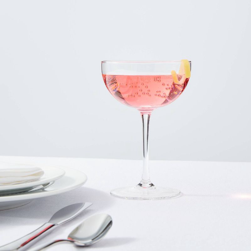 slide 2 of 3, 6oz 4pk Glass Entertaining Cocktail Coupe Glasses - Threshold™: Lead-Free, Dishwasher-Safe, Traditional Style Drinkware Set, 4 ct; 6 oz