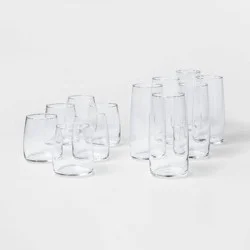 12pc Glass Cranston Double Old Fashion And Cooler Glasses Set