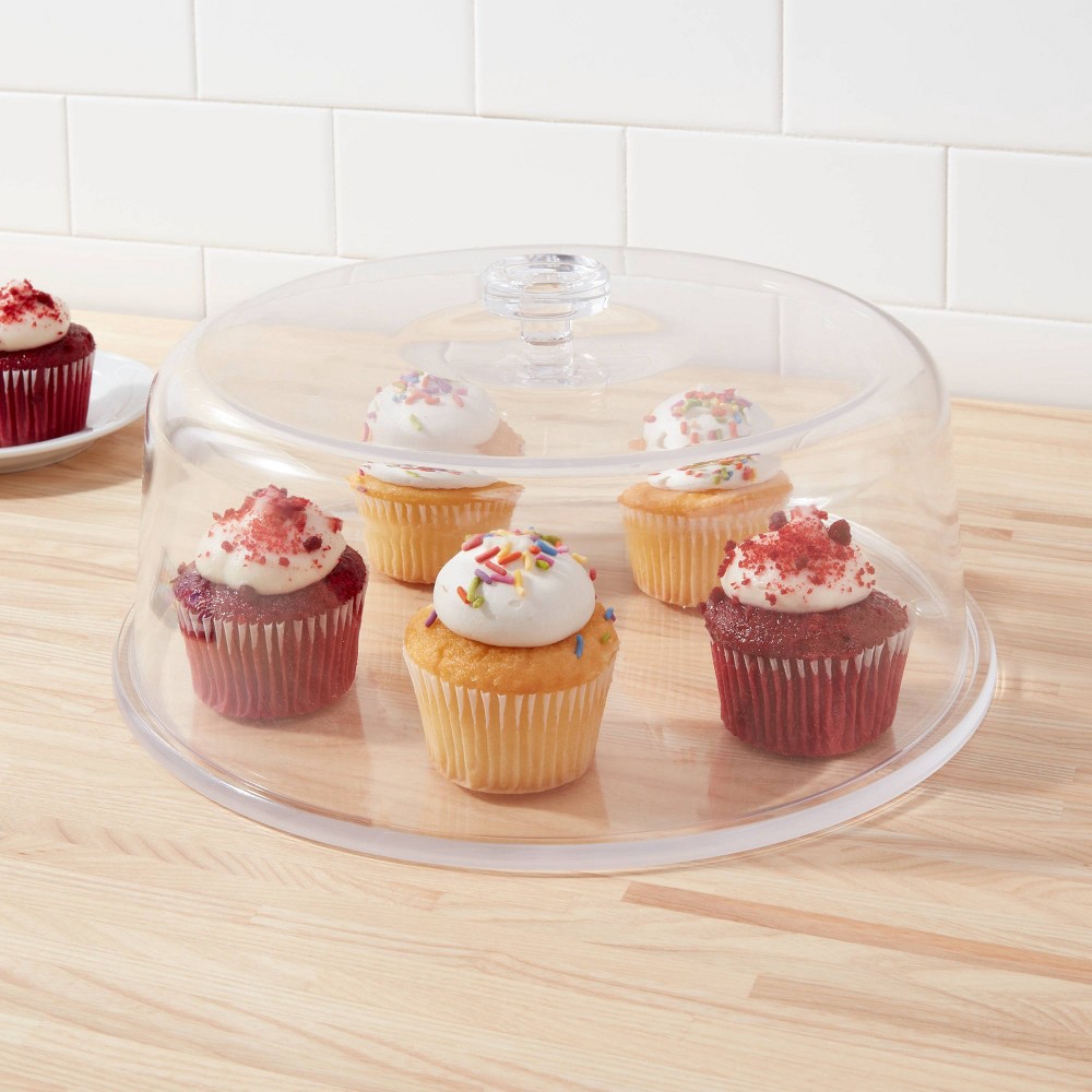 slide 2 of 3, 12" Plastic Cake Tray with Lid - Room Essentials, 1 ct