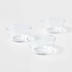 8oz 3pk Plastic Mini Bowls - Room Essentials™: Clear Snack Bowls, Dishwasher-Safe, Small Round Dining Set