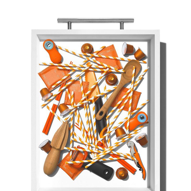 slide 8 of 8, OXO Expandable Kitchen Tool Drawer Organizer: Gray Utensil Storage for Kitchen Drawers, Hand Wash, Lifetime Warranty, 1 ct