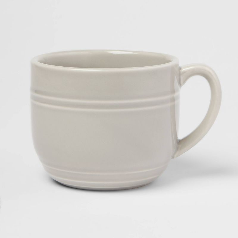 slide 1 of 3, 15oz Stoneware Westfield Mug Gray - Threshold™, 15 oz