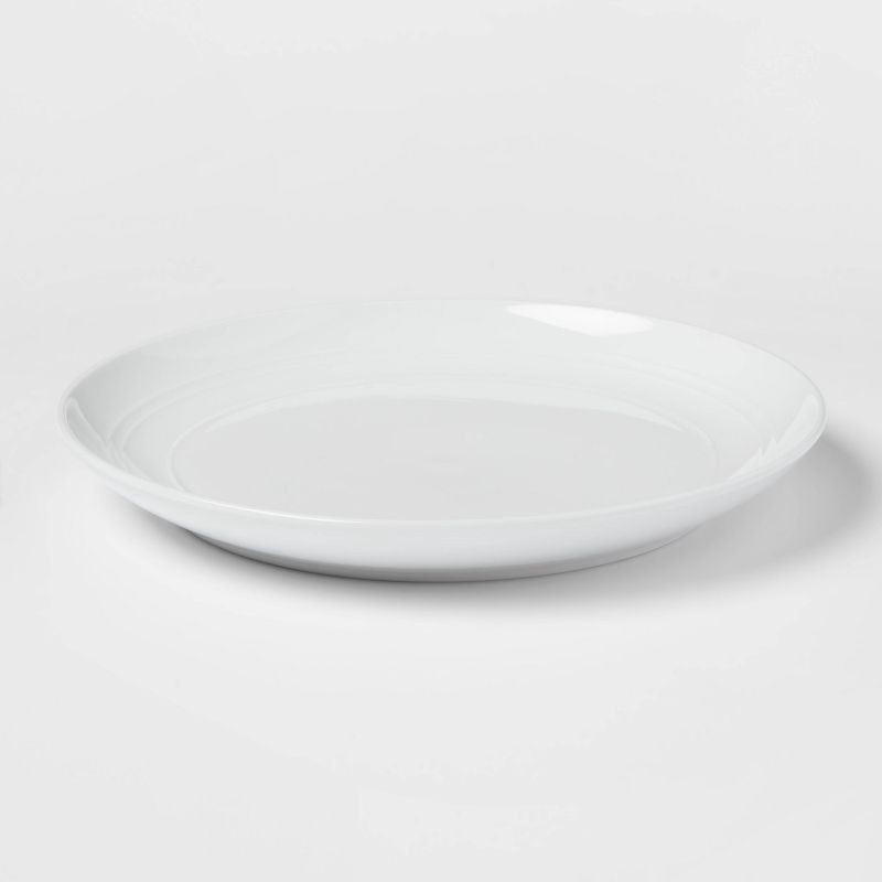 slide 3 of 3, 10" Stoneware Westfield Dinner Plate White - Threshold™, 1 ct