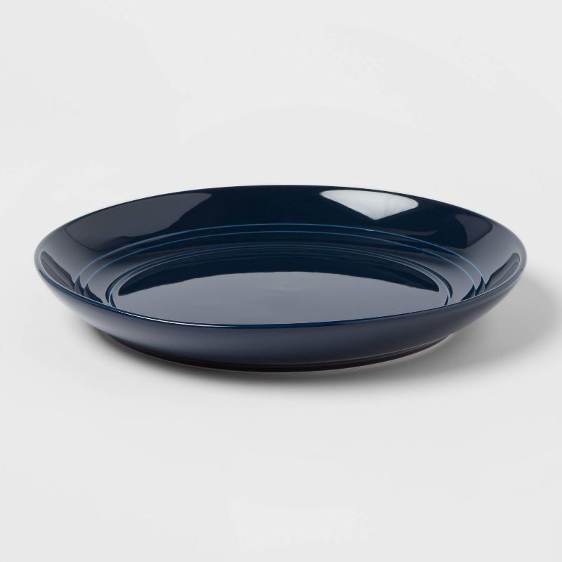 slide 3 of 3, 10" Stoneware Westfield Dinner Plates Navy - Threshold™, 1 ct