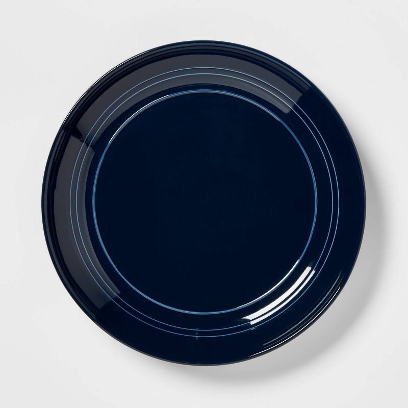 slide 1 of 3, 10" Stoneware Westfield Dinner Plates Navy - Threshold™, 1 ct