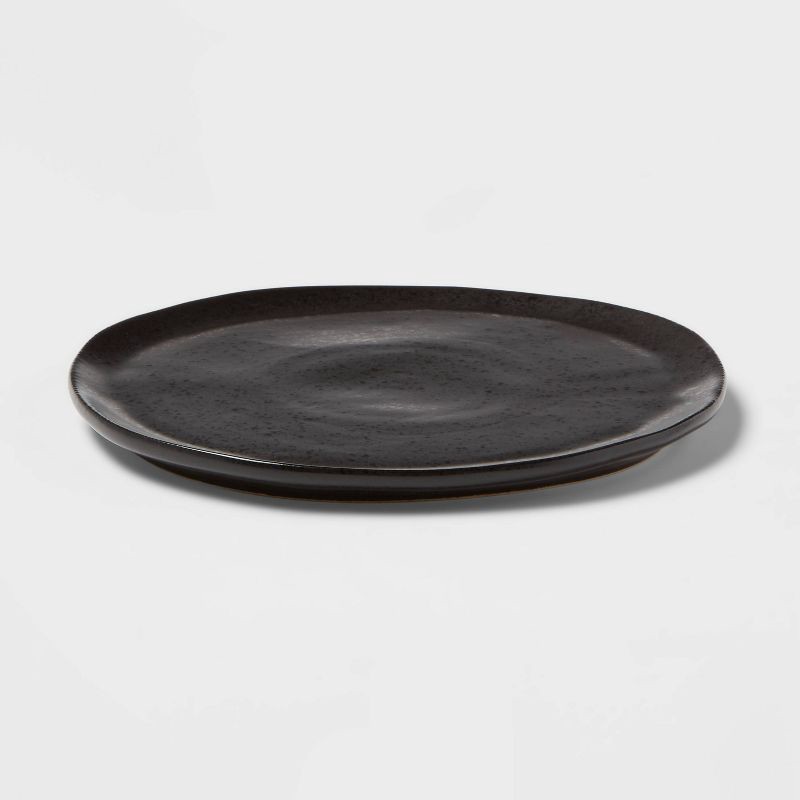 slide 3 of 3, 8" Earthenware Houlton Salad Plate Black - Threshold™: Traditional Round Microwave & Dishwasher Safe, 1 ct