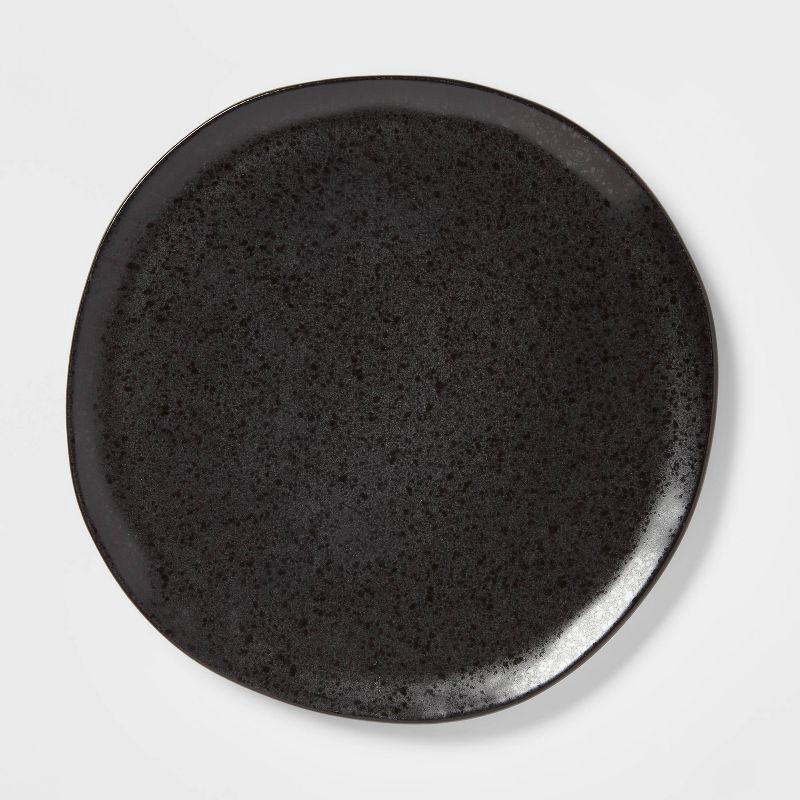 slide 1 of 3, 8" Earthenware Houlton Salad Plate Black - Threshold™: Traditional Round Microwave & Dishwasher Safe, 1 ct