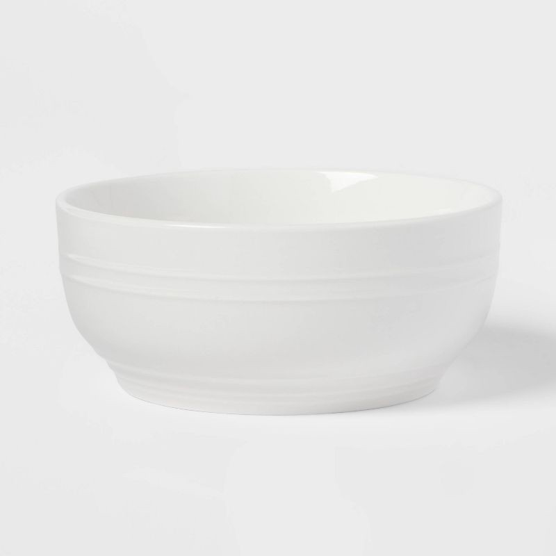 slide 1 of 3, 24oz Stoneware Westfield Cereal Bowl White - Threshold™, 24 oz