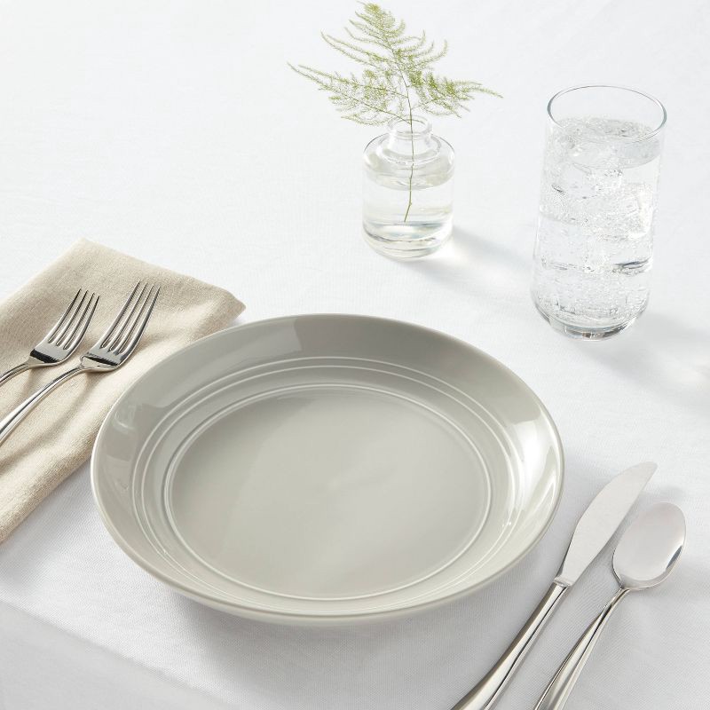 slide 2 of 3, 10" Stoneware Westfield Dinner Plates Gray - Threshold™: Solid Round Ceramic, Dishwasher & Microwave Safe, 1 ct