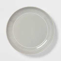 10" Stoneware Westfield Dinner Plates Gray - Threshold™: Solid Round Ceramic, Dishwasher & Microwave Safe