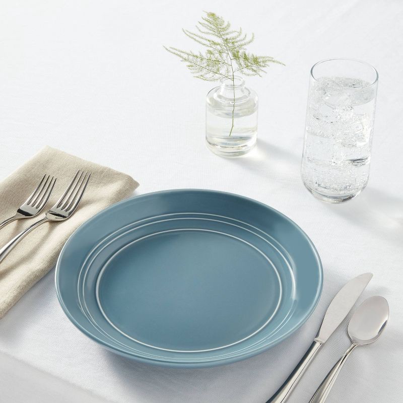 slide 2 of 3, 10" Stoneware Westfield Dinner Plate Blue - Threshold™, 1 ct