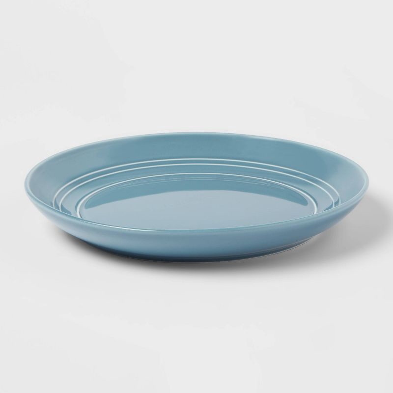 slide 3 of 3, 10" Stoneware Westfield Dinner Plate Blue - Threshold™, 1 ct