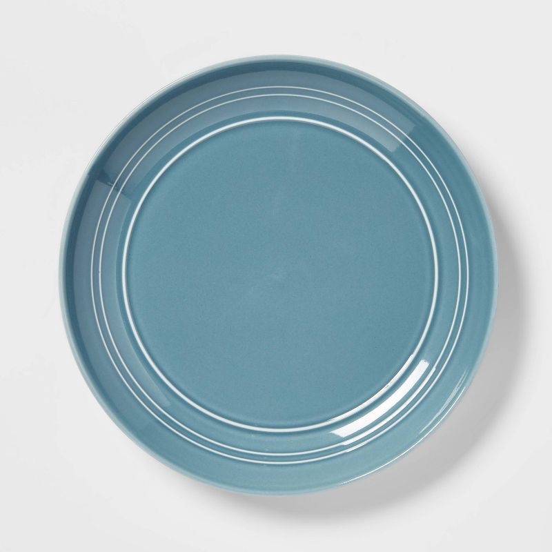 slide 1 of 3, 10" Stoneware Westfield Dinner Plate Blue - Threshold™, 1 ct