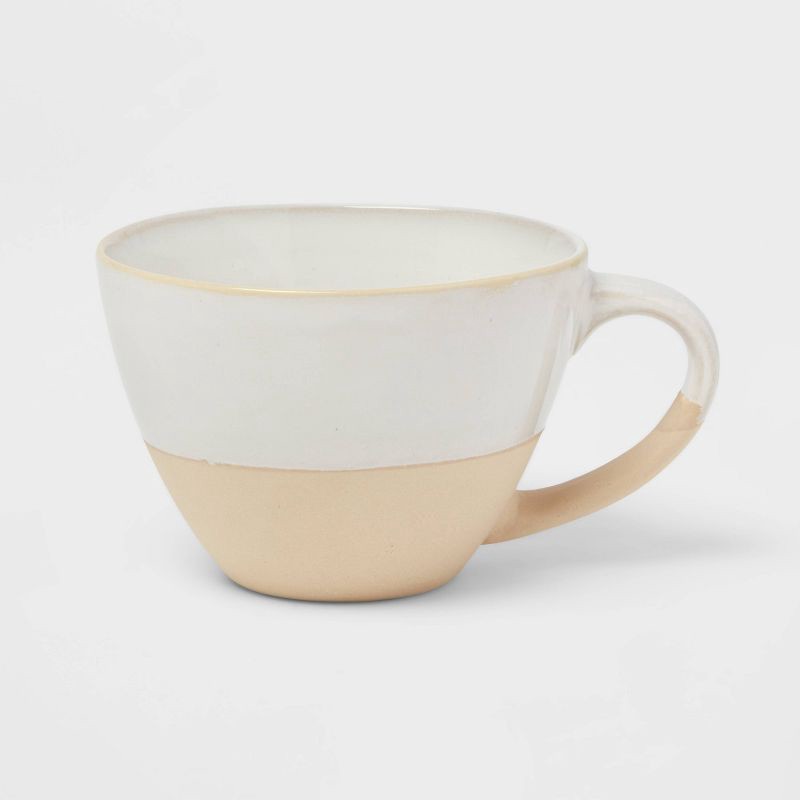 slide 1 of 3, 13oz Stoneware Wethersfield Mug White - Threshold™: Traditional Coffee & Cappuccino Mugs, Microwave & Dishwasher Safe, 1 ct