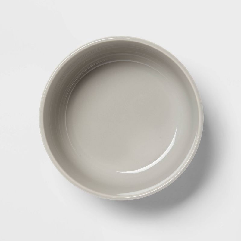 slide 3 of 3, 24oz Stoneware Westfield Cereal Bowls Gray - Threshold™: Round Solid Microwave & Dishwasher-Safe Dining Bowl, 24 oz