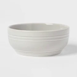 24oz Stoneware Westfield Cereal Bowls Gray - Threshold™: Round Solid Microwave & Dishwasher-Safe Dining Bowl
