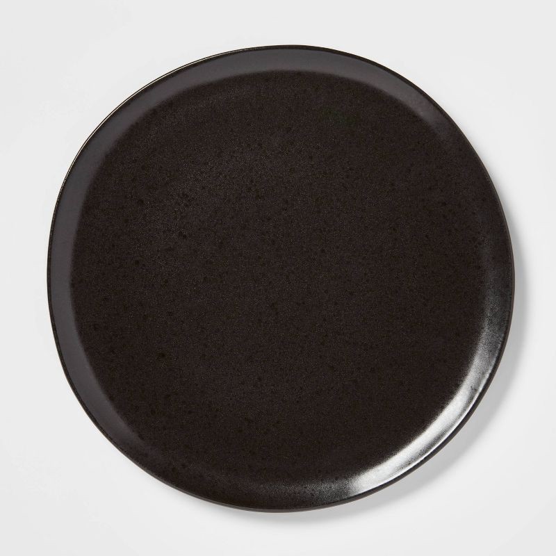 slide 1 of 3, 10" Earthenware Houlton Dinner Plate Black - Threshold™: Solid Round Microwave & Dishwasher Safe Dining Plate, 1 ct