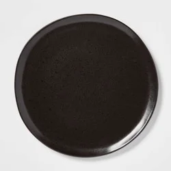 10" Earthenware Houlton Dinner Plate Black - Threshold™: Solid Round Microwave & Dishwasher Safe Dining Plate