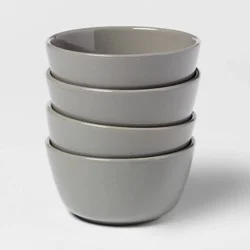 8oz 4pk Stoneware Avesta Mini Bowls Gray - Threshold™: Modern Snack & Ice Cream Bowls, Microwave & Dishwasher Safe