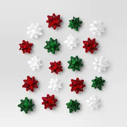 20ct Christmas Bow Bag White/Red/Green - Wondershop™: Pre-Made, Multicolored Gift Packaging Accessories