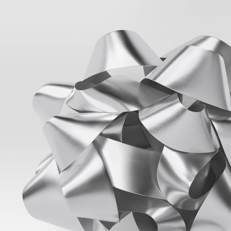slide 3 of 3, 12" Mega Christmas Bow Silver - Wondershop™, 1 ct