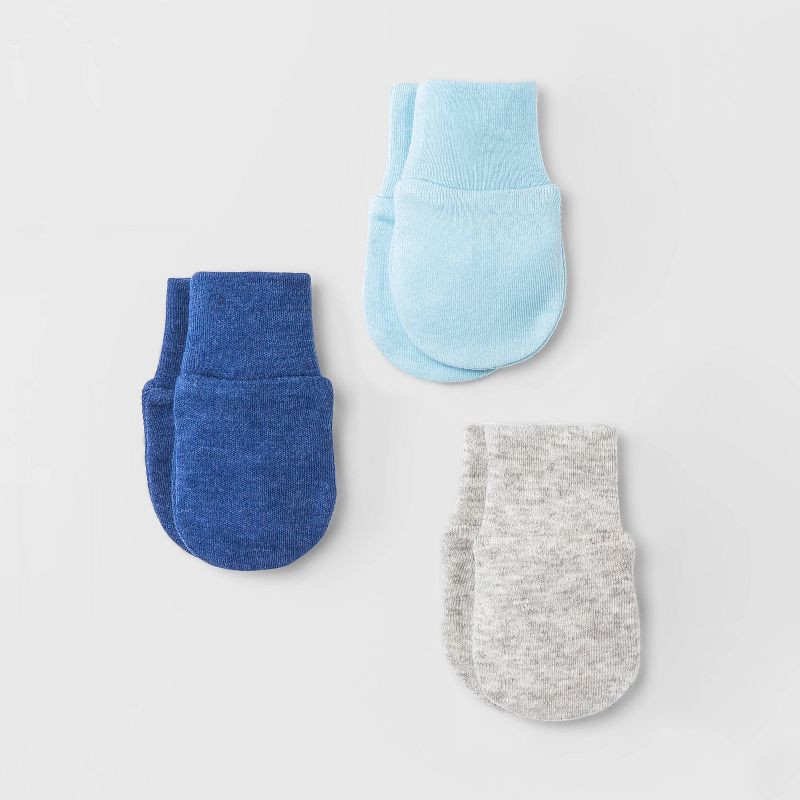 Baby Boys' 3pk Basic Mittens - Cloud Island Blue 1 ct | Shipt