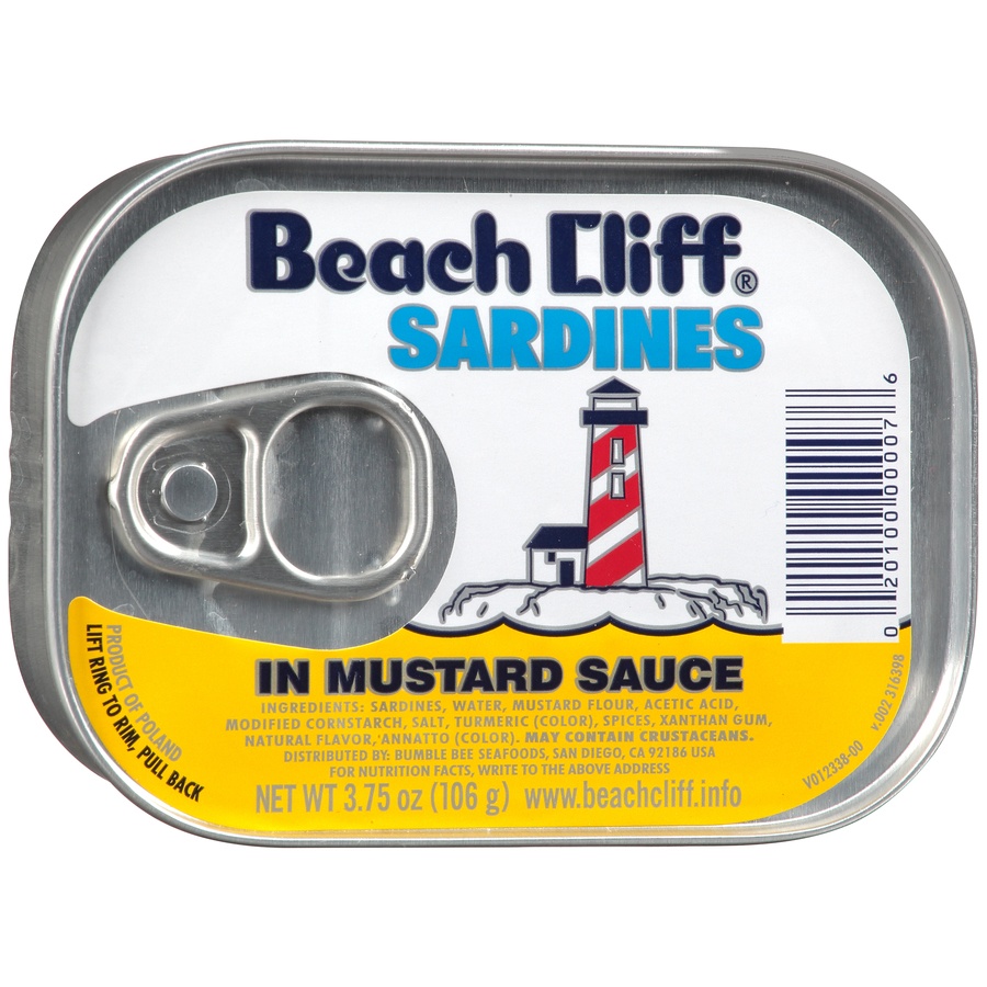 slide 2 of 7, Beach Cliff In Mustard Sauce Sardines, 3.75 oz