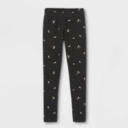 Girls' Mini Gold Star Leggings - Cat & Jack Black XL