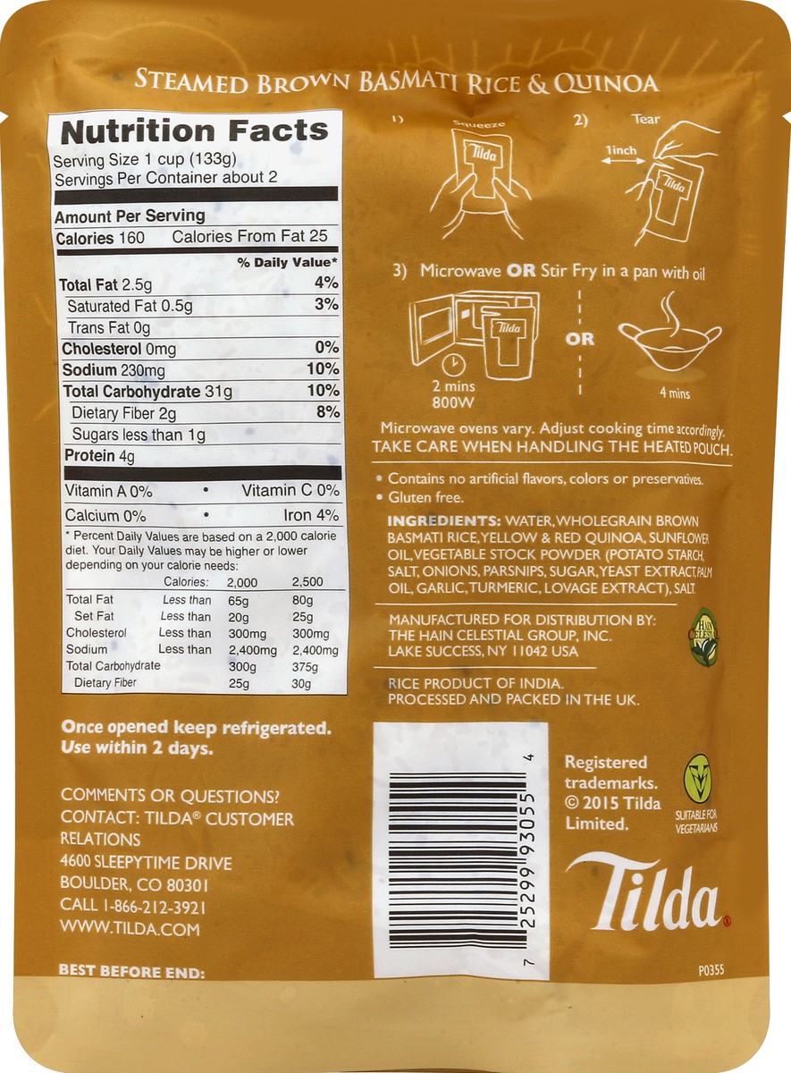 slide 6 of 6, Tilda Brown Basmati And Quinoa, 8.5 oz