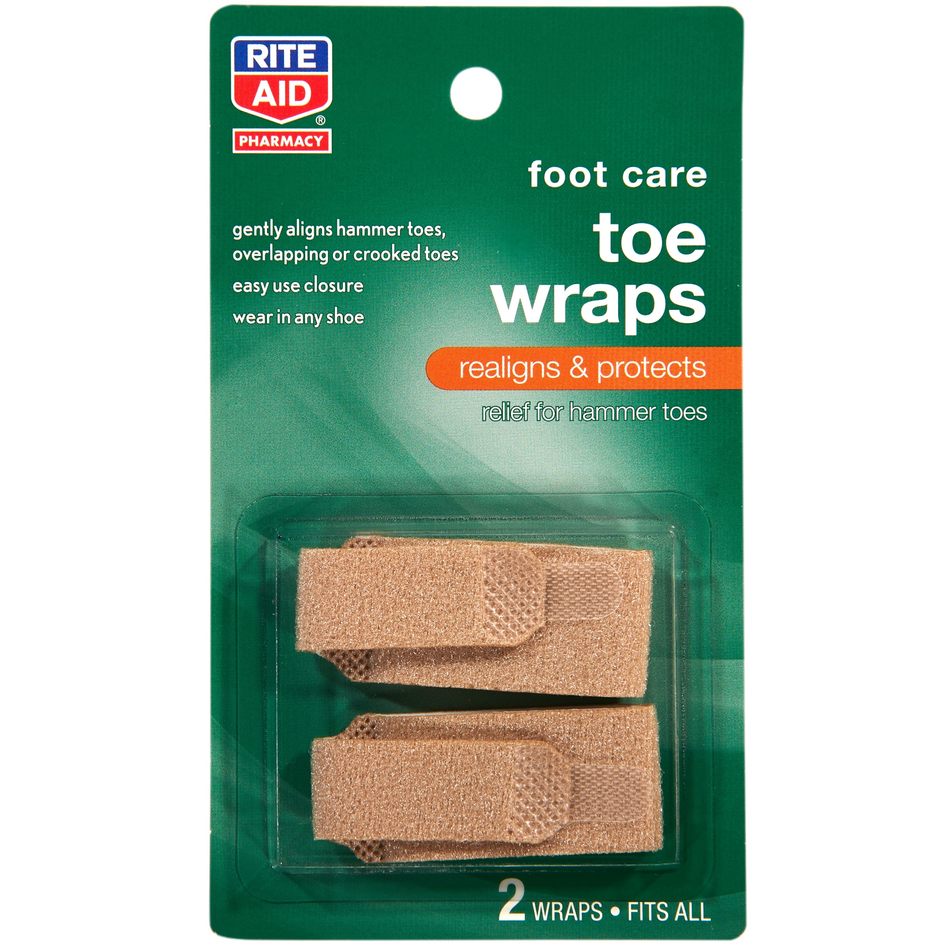 slide 1 of 2, Rite Aid Foot Care Toe Wraps, 2 ct
