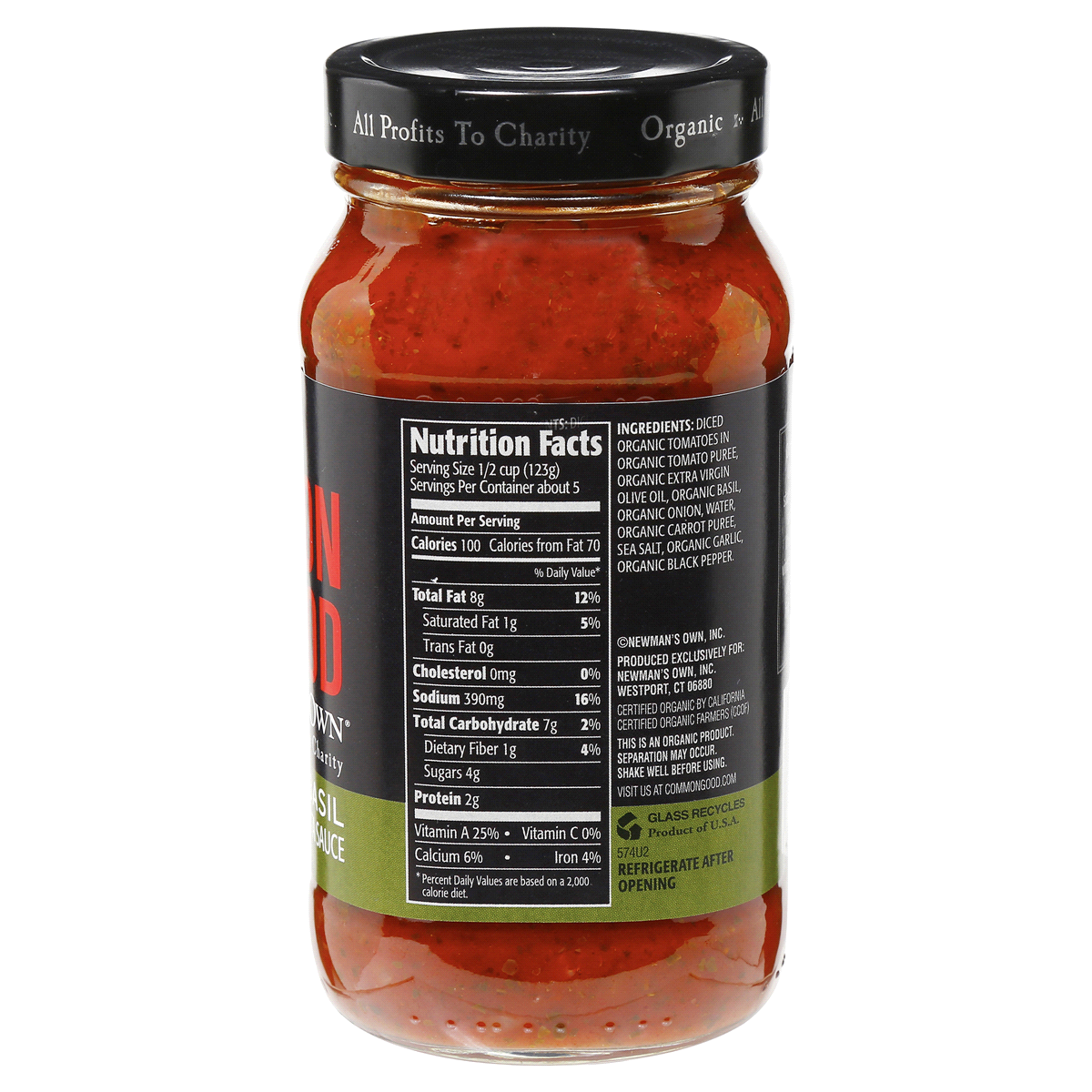 slide 3 of 4, Newman's Own Common Good Tomato Basil Pasta Sauce, 23.5 oz