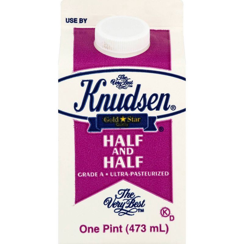 slide 1 of 3, Knudsen Half & Half - 16 fl oz (1pt), 16 fl oz, 1 pint