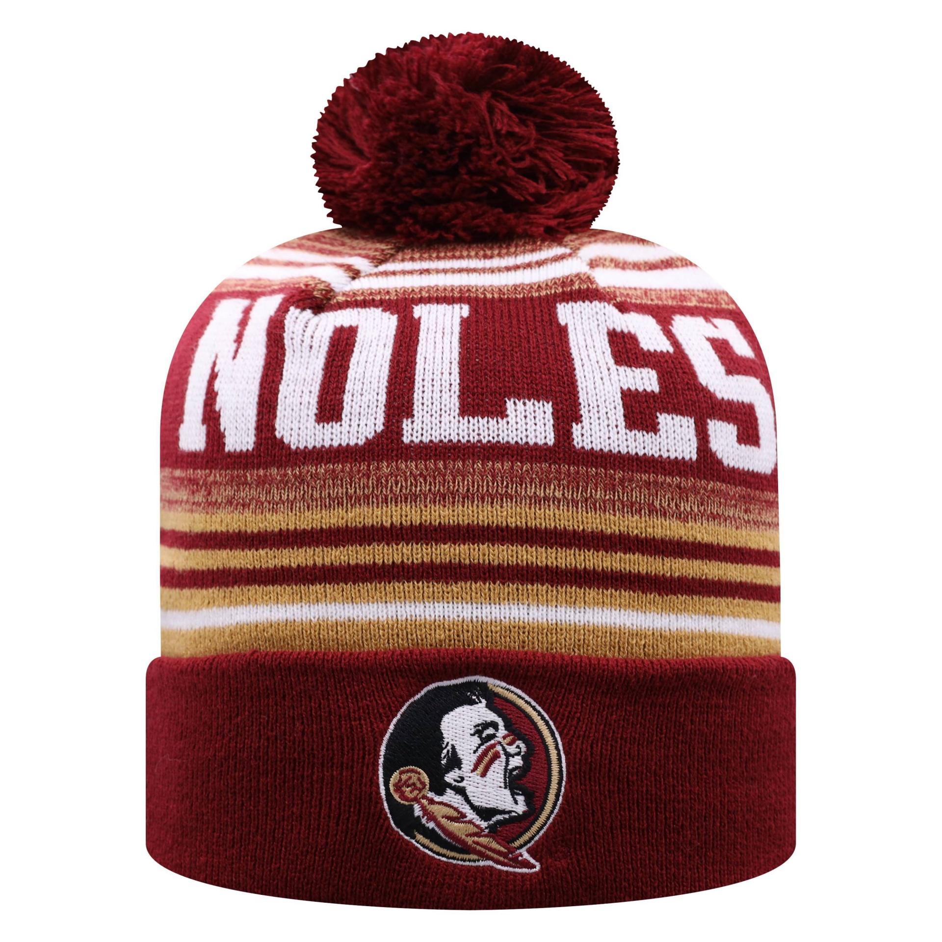 slide 1 of 2, NCAA Florida State Seminoles Men's Rupture Knit Cuffed Beanie with Pom, 1 ct