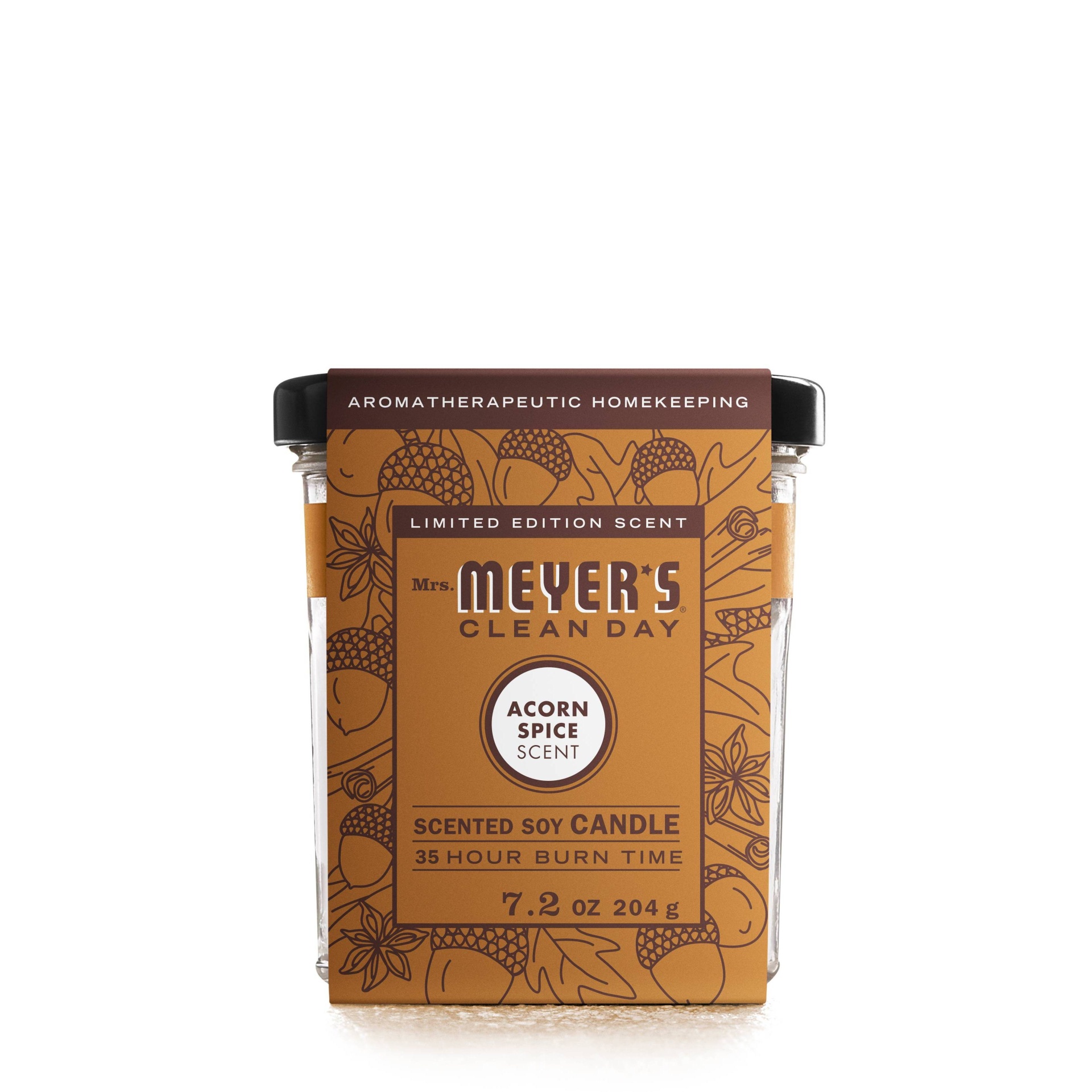 slide 1 of 5, Mrs. Meyer's Clean Day Fall Large Soy Candle - Acorn Spice, 7.2 oz