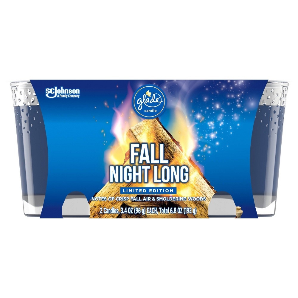 slide 7 of 8, Glade Candle Fall Night Long, 2 ct, 3.4 oz