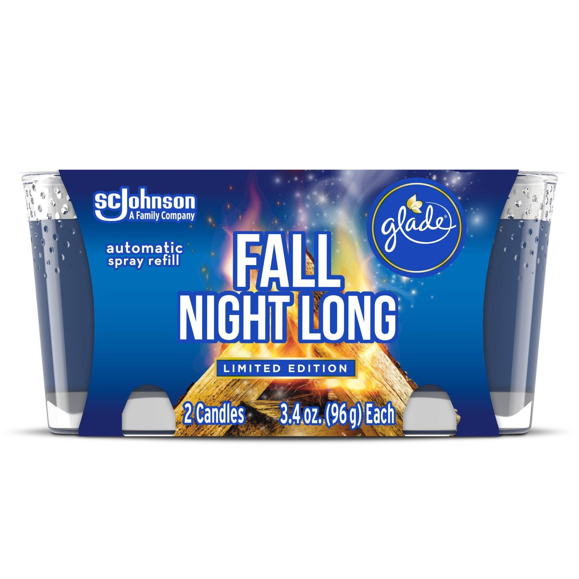 slide 1 of 8, Glade Candle Fall Night Long, 2 ct, 3.4 oz