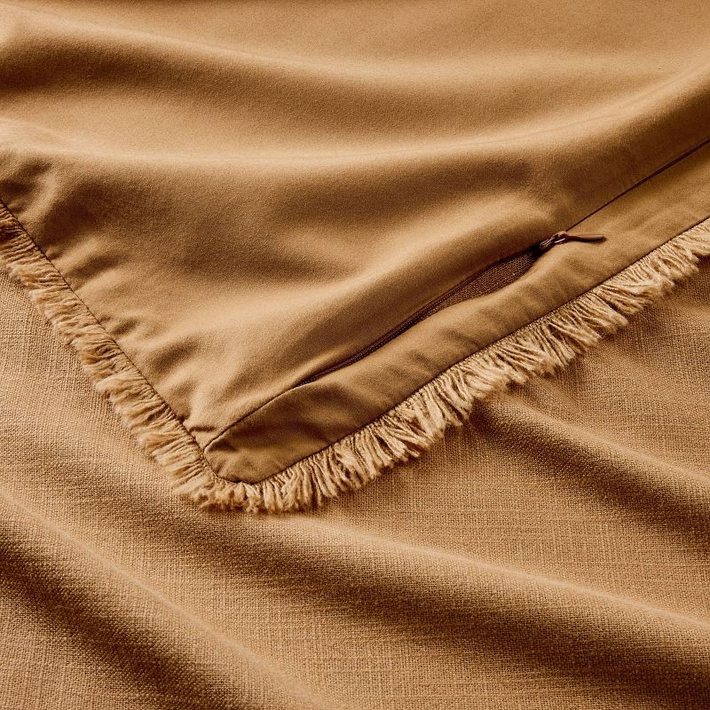 slide 5 of 8, Full/Queen Heavyweight Linen Blend Comforter & Sham Set Warm Brown - Casaluna™: Rayon, Cotton, OEKO-TEX Certified, 1 ct