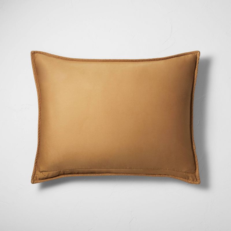 slide 4 of 5, Standard Heavyweight Linen Blend Quilt Pillow Sham Warm Brown - Casaluna™, 1 ct