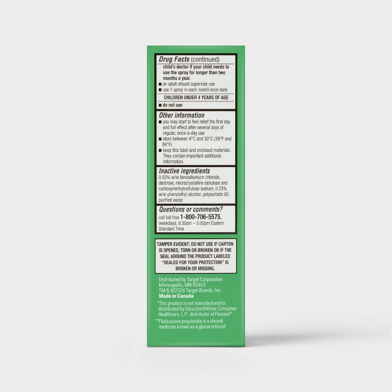 slide 5 of 7, Fluticasone Propionate Allergy Relief Nasal Spray - 144 sprays/0.62 fl oz - up&up™, 0.62 fl oz