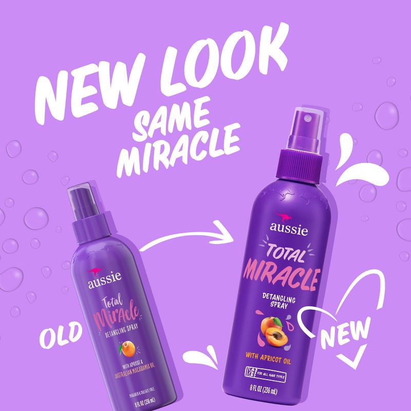 slide 2 of 8, Aussie Total Miracle Sulfate Free Detangler - 8 fl oz, 8 fl oz