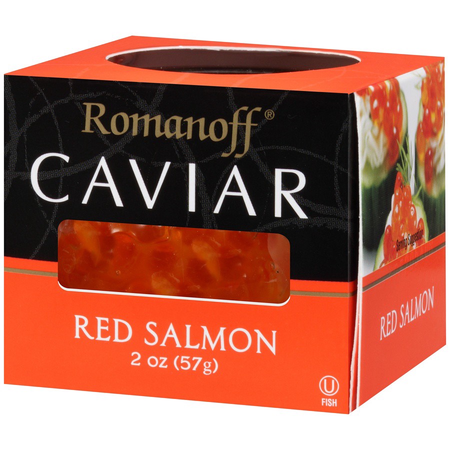 slide 4 of 7, Romanoff Red Salmon Caviar, 2 oz