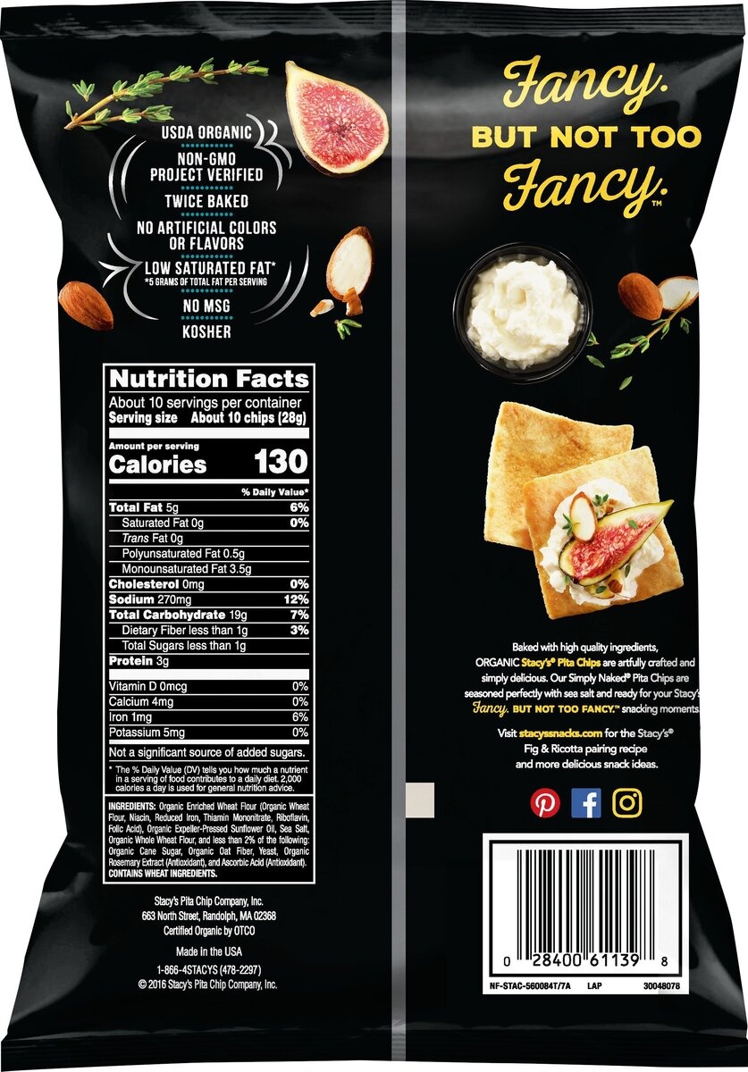 slide 2 of 3, Stacy's Organic Baked Pita Chips Simply Naked 10 1/4 Oz, 10.25 oz