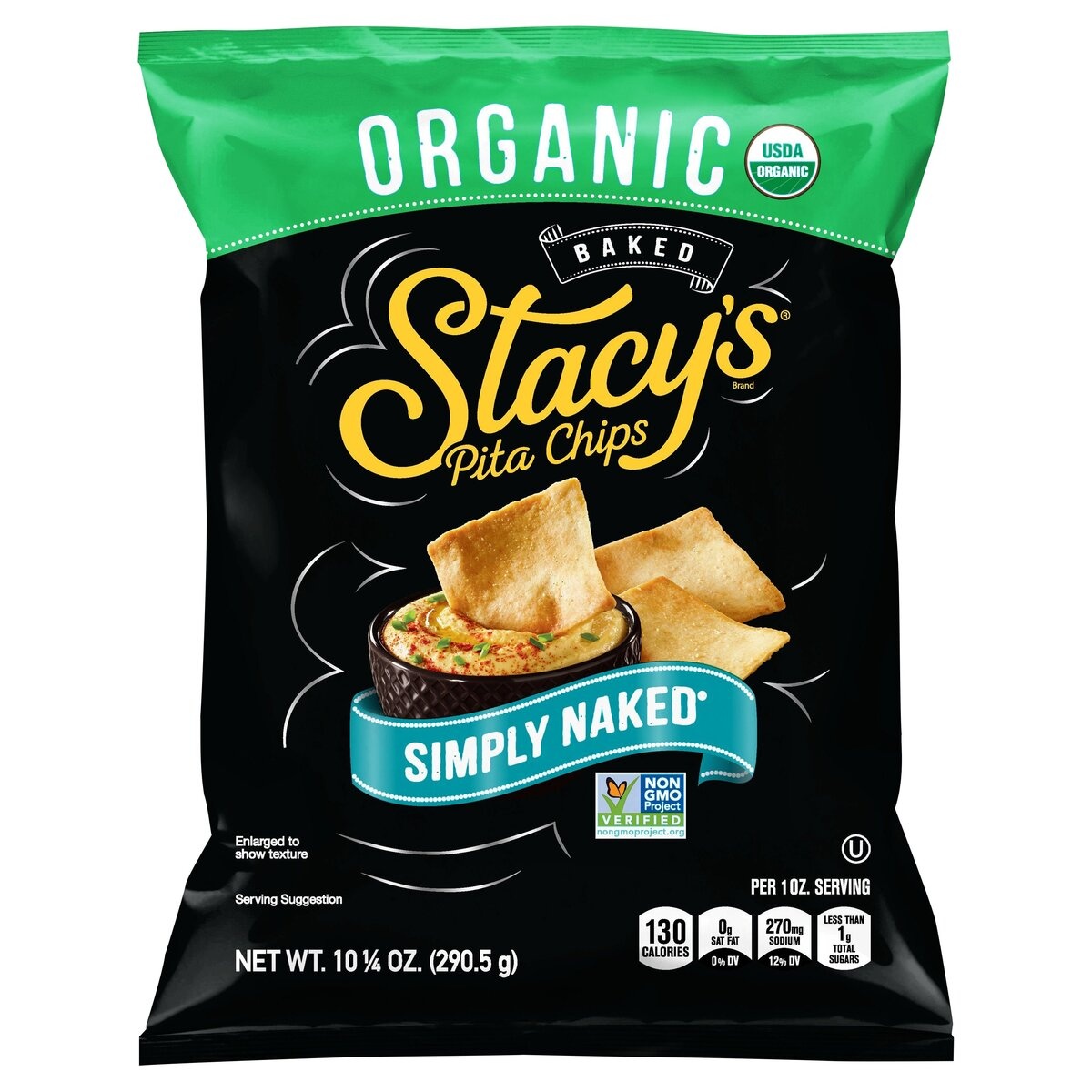 slide 3 of 3, Stacy's Organic Baked Pita Chips Simply Naked 10 1/4 Oz, 10.25 oz